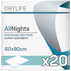 Drylife All Nights Disposable Incontinence Bed Pads - 60cm x 90cm Drylife All Nights Disposable Incontinence Bed Pads - 60cm x 90cm