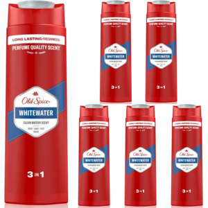 6 x 250ml Old Spice Shower Gel Whitewater 3 in 1 Body Hair Face Wash 6 x 250ml Old Spice Shower Gel Whitewater 3 in 1 Body Hair Face Wash