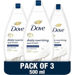Unbranded DOVE Deeply Nourishing Body Wash for Instantly Moisturized Skin 500ml Pack Of 3 Unbranded DOVE Deeply Nourishing Body Wash for Instantly Moisturized Skin 500ml Pack Of 3