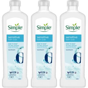 3x Simple Kind to Skin Sensitive Bath Soak Hypoallergenic for All Skin Types, 1L 3x Simple Kind to Skin Sensitive Bath Soak Hypoallergenic for All Skin Types, 1L