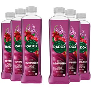 6x Radox Mineral Therapy Feel Revitalised Bath Soak w/ Cherry & Raspberry, 500ml 6x Radox Mineral Therapy Feel Revitalised Bath Soak w/ Cherry & Raspberry, 500ml