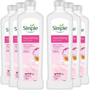 6x Simple Kind to Skin Nourishing Bath Soak w/ Chamomile Oil Sensitive Skin, 1L 6x Simple Kind to Skin Nourishing Bath Soak w/ Chamomile Oil Sensitive Skin, 1L