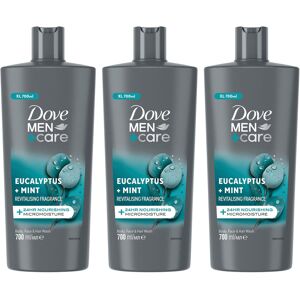 Dove Men+Care 3-in-1 Hair, Face and Body Wash Eucalyptus + Mint 700ml, 3 Pack Dove Men+Care 3-in-1 Hair, Face and Body Wash Eucalyptus + Mint 700ml, 3 Pack
