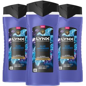 Lynx Blue Lavender Body Wash with 12Hrs of Freshness for Men 400ml, 3 Pack Lynx Blue Lavender Body Wash with 12Hrs of Freshness for Men 400ml, 3 Pack