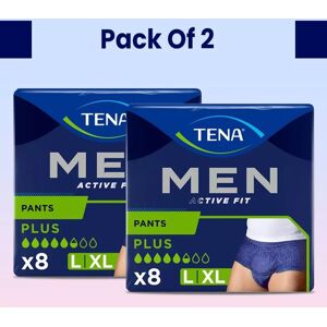TENA Men Active Fit Plus Pants - Large/XL 2 Packs of 8 TENA Men Active Fit Plus Pants - Large/XL 2 Packs of 8
