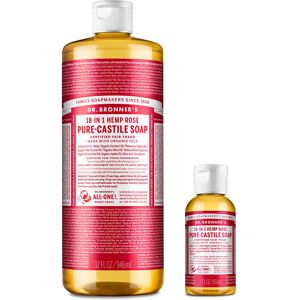 Dr Bronner's Dr. Bronner's Pure-Castile Liquid Soap - Rose Bundle. 32 oz. Bottle and 2 oz. Tr Dr Bronner's Dr. Bronner's Pure-Castile Liquid Soap - Rose Bundle. 32 oz. Bottle and 2 oz. Tr