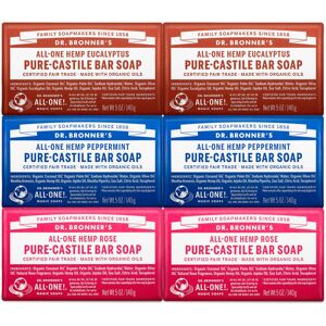 Dr Bronner's Dr. Bronner's - Pure-Castile Bar Soap (5 Ounce Variety Gift Pack) Eucalyptus Pe Dr Bronner's Dr. Bronner's - Pure-Castile Bar Soap (5 Ounce Variety Gift Pack) Eucalyptus Pe