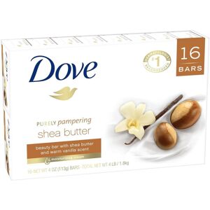 Dove Purely Pampering 16-4 OZ Shea Butter Bar Soaps, Warm Vanilla Scent, 64 OZ, Dove Purely Pampering 16-4 OZ Shea Butter Bar Soaps, Warm Vanilla Scent, 64 OZ,