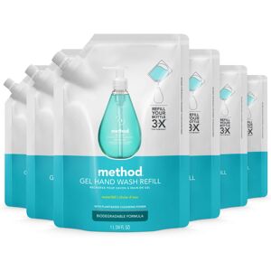 Method Gel Hand Soap Refill Waterfall Biodegradable Formula 34 fl oz (Pack of Method Gel Hand Soap Refill Waterfall Biodegradable Formula 34 fl oz (Pack of