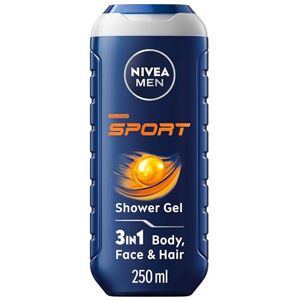 NIVEA MEN Sport Shower Gel Pack of 6 (6 x 250 ml), Cleansing 3-in-1 Body Wash fo NIVEA MEN Sport Shower Gel Pack of 6 (6 x 250 ml), Cleansing 3-in-1 Body Wash fo