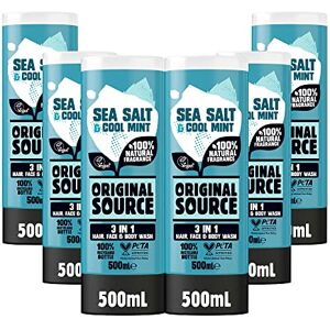 Original Source Mens 3in1 - Sea Salt & Mint, 6 x 500ml Original Source Mens 3in1 - Sea Salt & Mint, 6 x 500ml