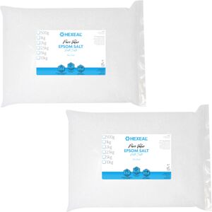 Hexeal Pure Value Epsom Salt 10kg – 2 x 5kg Bags of Food Grade Magnesium Sulphat Hexeal Pure Value Epsom Salt 10kg – 2 x 5kg Bags of Food Grade Magnesium Sulphat