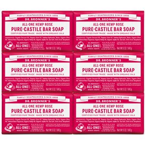 Dr Bronner's Dr. Bronner's - Pure-Castile Bar Soap - Rose Made w/Organic Oils For Face Bod Dr Bronner's Dr. Bronner's - Pure-Castile Bar Soap - Rose Made w/Organic Oils For Face Bod