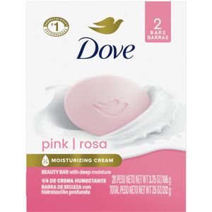 Dove Beauty Bar Soap Pink Rosa, 2 Bars for Soft, Smooth Skin, Cleans & Moisturiz Dove Beauty Bar Soap Pink Rosa, 2 Bars for Soft, Smooth Skin, Cleans & Moisturiz