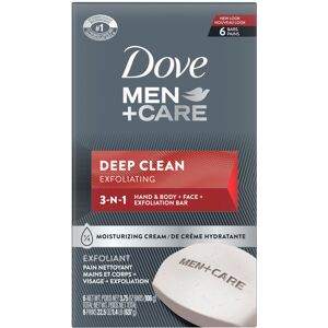 Dove Men+Care Body and Face Bar, Deep Clean 4 oz, 6 Bars Dove Men+Care Body and Face Bar, Deep Clean 4 oz, 6 Bars