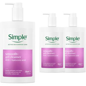 Simple Smooth+ Gel Facial Cleanser Softening Face Wash 240ml, 3 Pack Simple Smooth+ Gel Facial Cleanser Softening Face Wash 240ml, 3 Pack