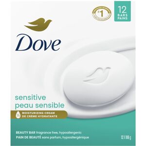 Dove Beauty Bar Soap 12 Bars Sensitive for Sensitive Skin Fragrance Free and Hyp Dove Beauty Bar Soap 12 Bars Sensitive for Sensitive Skin Fragrance Free and Hyp