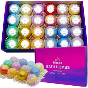 Fafamara 24pcs Bath Bombs Gift Set, Organic and All Natural Ingredients Bubble B Fafamara 24pcs Bath Bombs Gift Set, Organic and All Natural Ingredients Bubble B