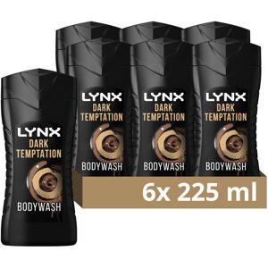 Lynx Dark Temptation Shower Gel 12 hours of irresistible smell 6x 225 ml Lynx Dark Temptation Shower Gel 12 hours of irresistible smell 6x 225 ml