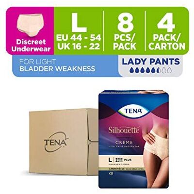 Tena Lady Pants Plus Large - 32 pants - Pack of 4 - Incontinence underwear Tena Lady Pants Plus Large - 32 pants - Pack of 4 - Incontinence underwear