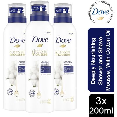 Dove - Shower & Shave Mousse Deeply Nourishing with Cotton Oil - Shower Mousse - 200ml Dove - Shower & Shave Mousse Deeply Nourishing with Cotton Oil - Shower Mousse - 200ml