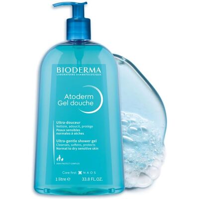 Bioderma Atoderm Ultra-Gentle Shower Gel 1L Soap-Free Formula Cleanses & Pro Bioderma Atoderm Ultra-Gentle Shower Gel 1L Soap-Free Formula Cleanses & Pro