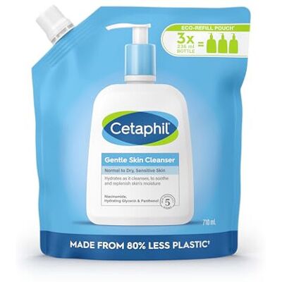 Cetaphil Gentle Skin Cleanser Eco Refill Pouch, 710ml, Face & Body Wash, for Nor Cetaphil Gentle Skin Cleanser Eco Refill Pouch, 710ml, Face & Body Wash, for Nor