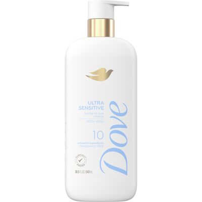 Dove Fragrance Free Body Wash Ultra Sensitive Gentle all-over cleanse 10 essenti Dove Fragrance Free Body Wash Ultra Sensitive Gentle all-over cleanse 10 essenti