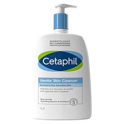 Cetaphil Gentle Skin Cleanser, 1L, Face & Body Wash, For Normal To Dry Sensitive Cetaphil Gentle Skin Cleanser, 1L, Face & Body Wash, For Normal To Dry Sensitive