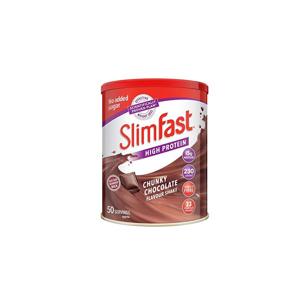 SlimFast Meal Replacement Powder Shake, Chunky Chocolate, 50 Serving