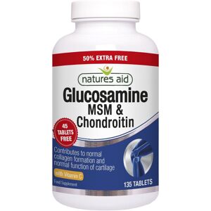 Natures Aid Glucosamine MSM & Chondroitin 135 Tablets (90 tablets plus 45 free) Natures Aid Glucosamine MSM & Chondroitin 135 Tablets (90 tablets plus 45 free)