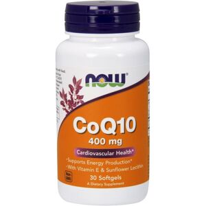 NOW Foods CoQ10 with Vitamin E & Sunflower Lecithin - Support Energy 400mg - 30 Softgels NOW Foods CoQ10 with Vitamin E & Sunflower Lecithin - Support Energy 400mg - 30 Softgels