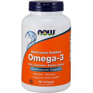 Now Foods Omega-3 Fish Oil - Molecularly Distilled & Enteric Coated - 180 Softgels Now Foods Omega-3 Fish Oil - Molecularly Distilled & Enteric Coated - 180 Softgels