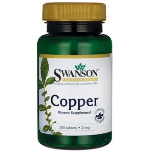 Swanson Copper 2mg - 300 Tablets - Dietary Supplement Swanson Copper 2mg - 300 Tablets - Dietary Supplement