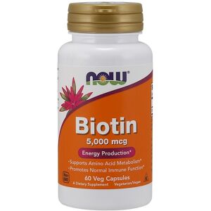 Now Foods Biotin 5000 mcg Veg Caps - Support Healthy Hair & Skin Now Foods Biotin 5000 mcg Veg Caps - Support Healthy Hair & Skin