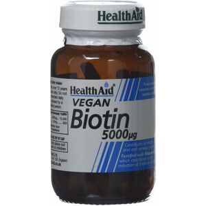 HealthAid Biotin 5000μg Capsules - Vegan & Gluten-Free - Supports Hair & Energy HealthAid Biotin 5000μg Capsules - Vegan & Gluten-Free - Supports Hair & Energy