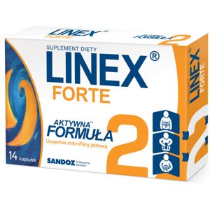 POLSKIE SUPLEMENTY LINEX Forte 14 caps Antybiotykoterapia Wspomaganie Mikroflory Microflora SANDOZ POLSKIE SUPLEMENTY LINEX Forte 14 caps Antybiotykoterapia Wspomaganie Mikroflory Microflora SANDOZ
