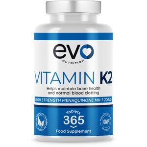 EVO Nutrition High Strength 200mcg Vitamin K2 MK7 - 365 Vegan Tablets EVO Nutrition High Strength 200mcg Vitamin K2 MK7 - 365 Vegan Tablets