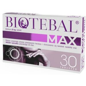POLPHARMA S.A. BIOTEBAL MAX 30 tablets Hair Nails Paznokcie Biotyna POLPHARMA S.A. BIOTEBAL MAX 30 tablets Hair Nails Paznokcie Biotyna