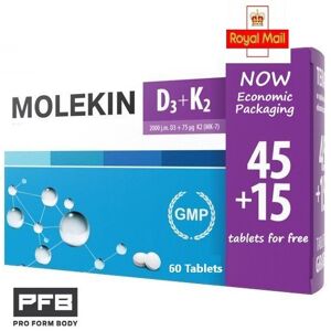 Molekin D3 + K2, 60 tabs, 45 + 15 tablets for free! Witamina D3 K2 Molekin D3 + K2, 60 tabs, 45 + 15 tablets for free! Witamina D3 K2
