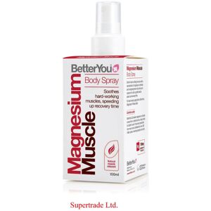 BetterYou Magnesium Muscle Body Spray 100ml - 150mg per 10 sprays, natural muscl BetterYou Magnesium Muscle Body Spray 100ml - 150mg per 10 sprays, natural muscl