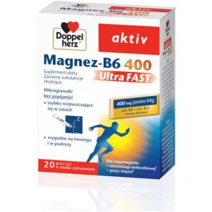 Doppelherz Aktiv Magnesium - B6 UltraFAST 400, citrus flavour, 20 sachets Doppelherz Aktiv Magnesium - B6 UltraFAST 400, citrus flavour, 20 sachets