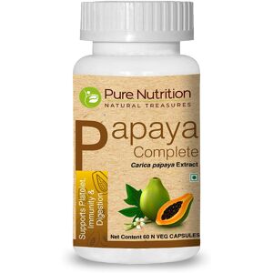 Brand:-PURENUTRITION-ME Pure Nutrition Papaya Complete - 60 Veg Capsules (Supports Platelet Immunity & D Brand:-PURENUTRITION-ME Pure Nutrition Papaya Complete - 60 Veg Capsules (Supports Platelet Immunity & D