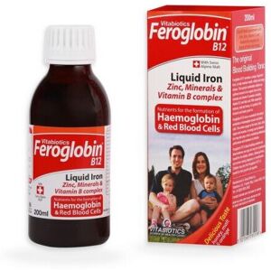Vitabiotics Feroglobin B12 Syrup 200ml – Liquid Iron with Zinc & B-Complex for H Vitabiotics Feroglobin B12 Syrup 200ml – Liquid Iron with Zinc & B-Complex for H