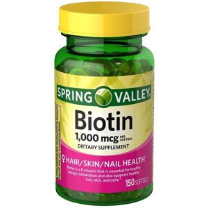 Spring Valley Biotin Softgels, 1000mcg, 150 Count Spring Valley Biotin Softgels, 1000mcg, 150 Count