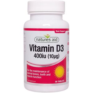 3 X Natures Aid Vitamin D3 400iu 10µg Vegetarian Tablets Gluten, Lactose, Salt F 3 X Natures Aid Vitamin D3 400iu 10µg Vegetarian Tablets Gluten, Lactose, Salt F