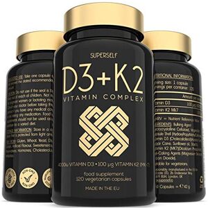 SuperSelf Vitamin D3 K2 Capsules - High Strength Vitamin D Tablets - 4000 IU Vitamin D & 1 SuperSelf Vitamin D3 K2 Capsules - High Strength Vitamin D Tablets - 4000 IU Vitamin D & 1