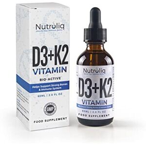 Nutroliq Absorb Your Wellness Better Nutroliq Vitamin D3 + K2 Liquid Drops - 4000IU Vit D3, 100mcg Vit K as MK7, MCT, Nutroliq Absorb Your Wellness Better Nutroliq Vitamin D3 + K2 Liquid Drops - 4000IU Vit D3, 100mcg Vit K as MK7, MCT,