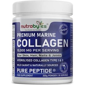 NUTRABYTES Marine Collagen Powder 10000mg Type 1 & 3 Unflavoured Wild Caught Fish Hydrolys NUTRABYTES Marine Collagen Powder 10000mg Type 1 & 3 Unflavoured Wild Caught Fish Hydrolys