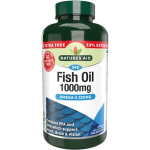 Natures Aid Fish Oil 1000mg 240 Softgels Extra Fill (180 + 60 FREE) Natures Aid Fish Oil 1000mg 240 Softgels Extra Fill (180 + 60 FREE)